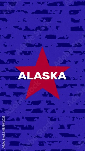 Alaska text - USA United States Colors Minimalist Glitch Animation