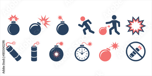 Dangerous explosive devices and warning signs