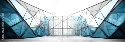 architecture of geometry at glass window - monochrome