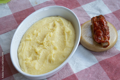 creamy polenta with pork ribs