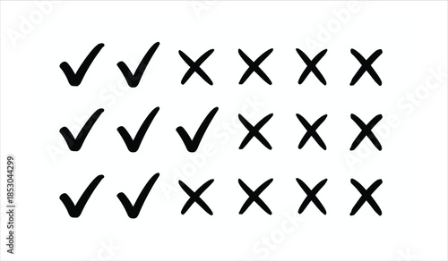 Checkmarks and crosses pattern