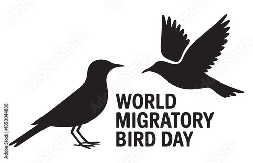 Black Birds Silhouettes World Migratory Bird Day