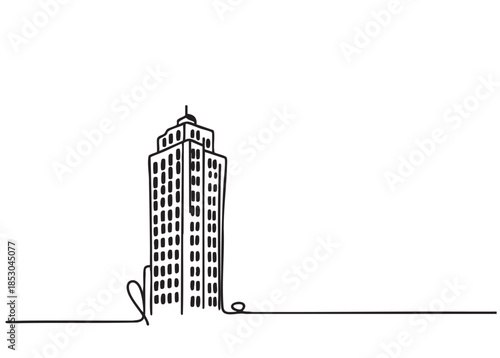 doodles High rise building sketch. Line art