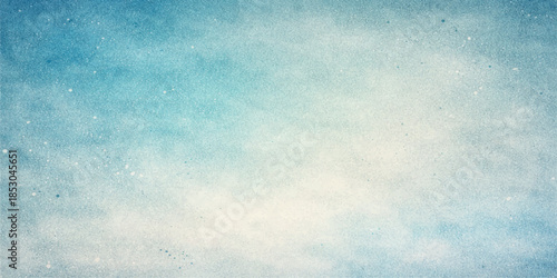 A vintage grunge wallpaper design featuring a rough blue sky backdrop with aged paper texture, watercolor paint strokes, and retro cloud patterns on a dirty old wall illustration