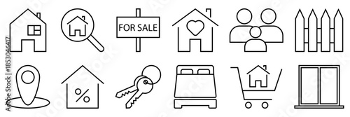 Real estate line icons