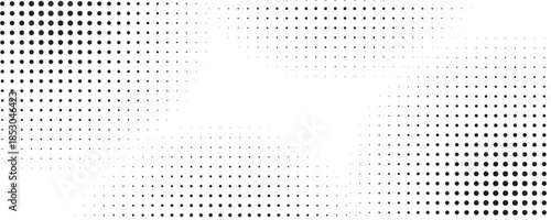 Grunge halftone gradient background. Faded grit noise texture. White and black sand wallpaper. Retro pixelated backdrop. Anime or manga style comic overlay. Vector graphic design textured template