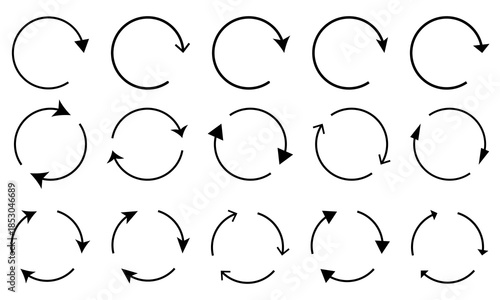 Set of circle arrows