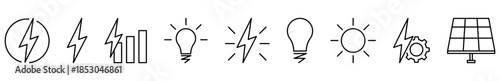 Set of energy outline icons