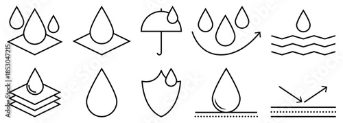 Waterproof line icons