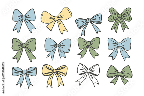 Collection of colorful bows