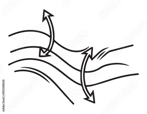 Hand drawn flow exchange arrows icon