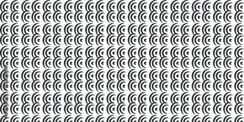 Seamless vector design featuring abstract binary code and circles creating a metallic textured wallpaper with a vintage steel ornament pattern for a decorative fabric backdrop illustration