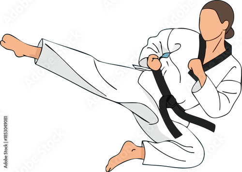 karate player vector design clipart flat style artwork