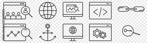 Digital marketing icon set