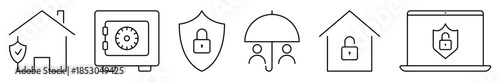 Safety and protection line icons