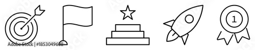 Set of achievement and success icons