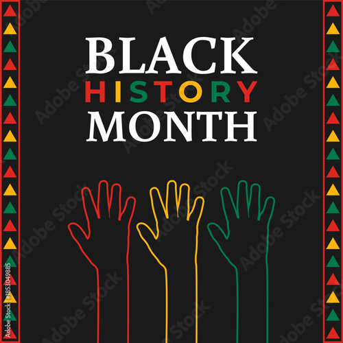 Vector illustration of Black History Month social media template