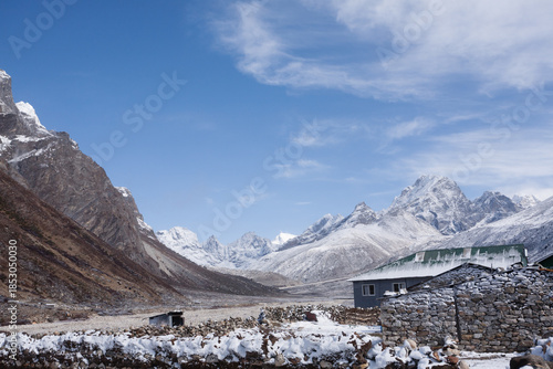 Landscape from Pheriche town area, EBC trekking, Nepal