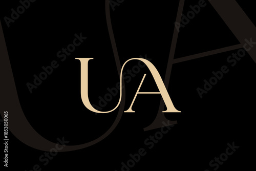 UA or AU letter logo icon design. Classic style luxury initials monogram.