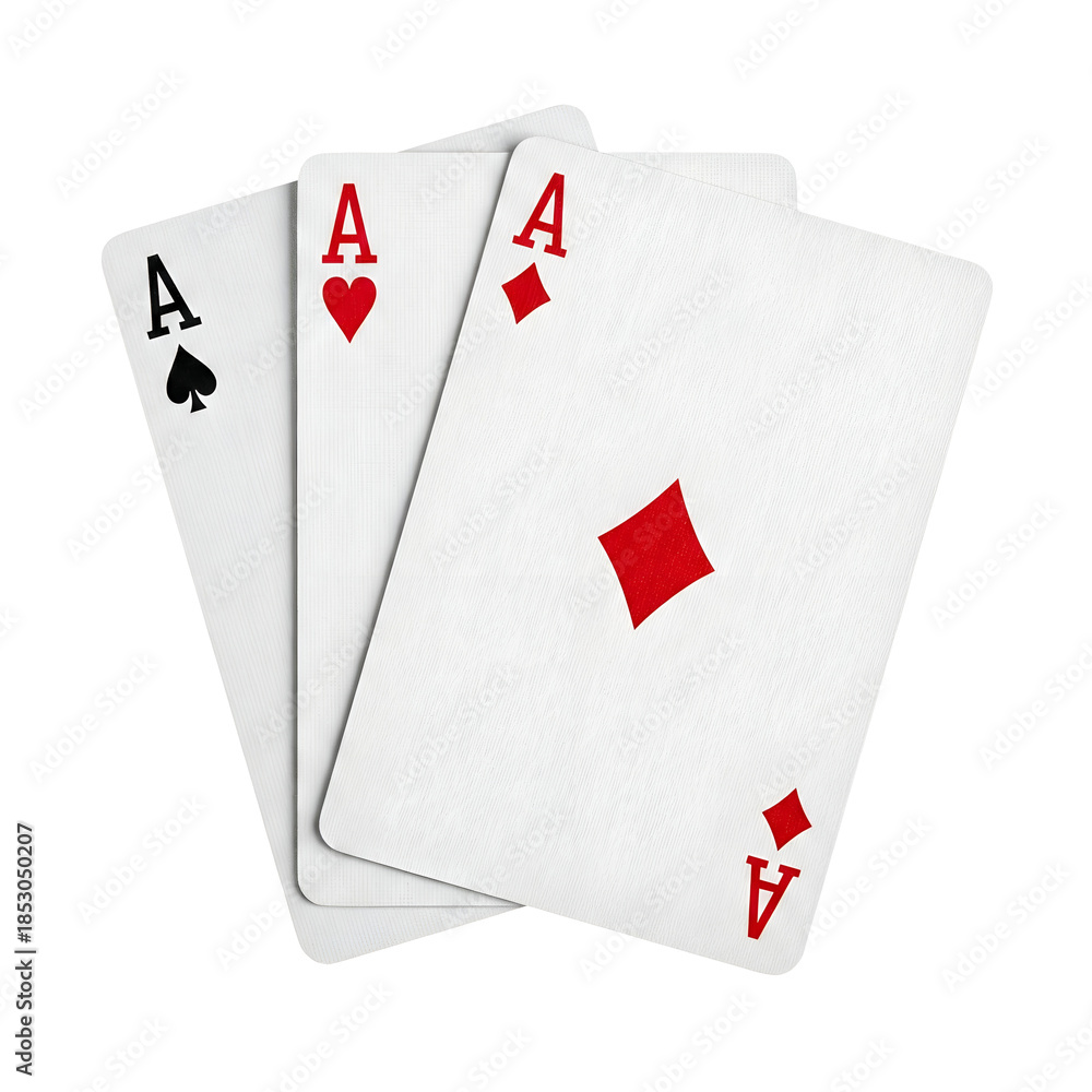 Obraz premium Three aces playing cards fanned out