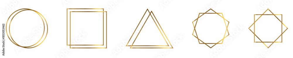 Obraz premium Geometric golden frames set