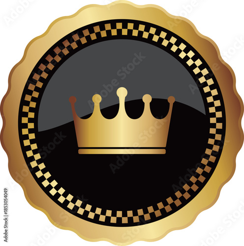 高級感のある王冠のエンブレム　ブラック＆ゴールド