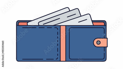 travel wallet traveling theme flat vector illustration