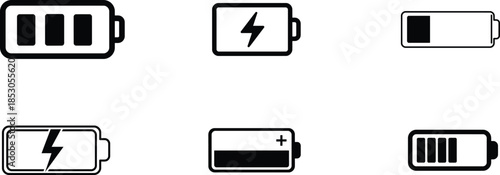 Battery level icons showing different charge statuses