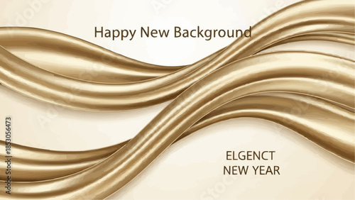 Elegant gold wave design for New Year's celebration background