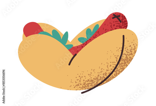 Hot-dog street food snack sticker