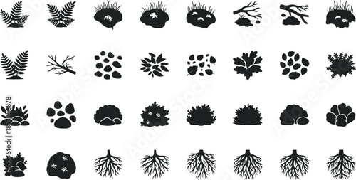 Nature elements icon set
