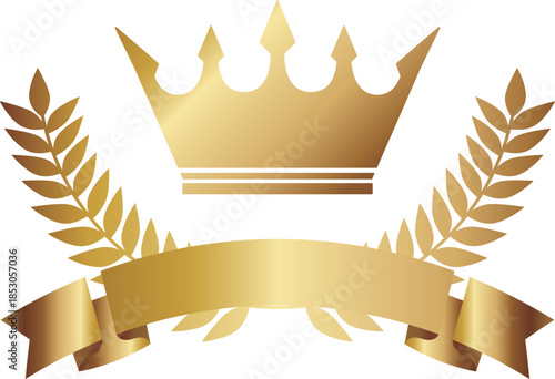 高級感のある王冠のエンブレム　ゴールド