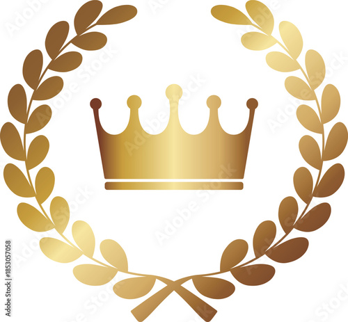 高級感のある王冠のエンブレム　ゴールド