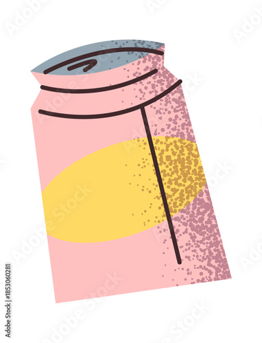 Fizzy soda drink tin bottle