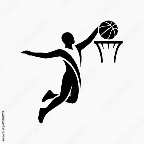 basketball player silhouette logo vector