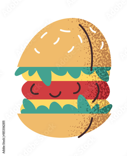 Burger American street food sticker