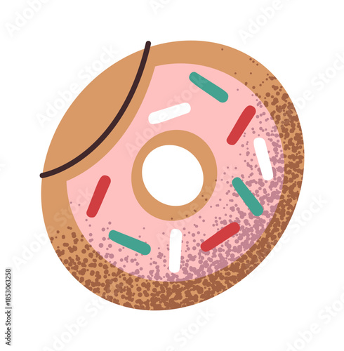 Sweet pink glazed donut sticker