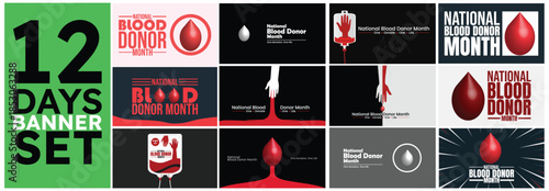 12 days blood donor day bundle set templet