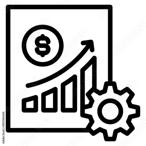 Continuity icon in vector illustration downtime, plan, resilience, acceptable, strategy, continuity etc. Simple modern line style for apps, reports, and digital dashboards.
