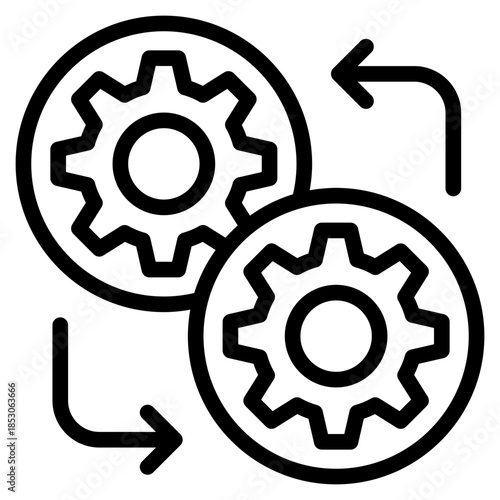 Continuity icon in vector illustration downtime, plan, resilience, acceptable, strategy, continuity etc. Simple modern line style for apps, reports, and digital dashboards.