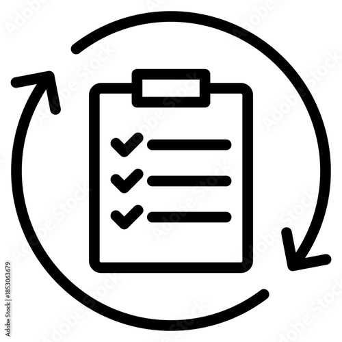 Continuity icon in vector illustration downtime, plan, resilience, acceptable, strategy, continuity etc. Simple modern line style for apps, reports, and digital dashboards.