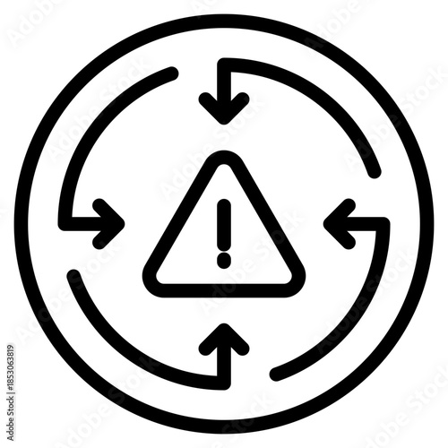 Continuity icon in vector illustration downtime, plan, resilience, acceptable, strategy, continuity etc. Simple modern line style for apps, reports, and digital dashboards.