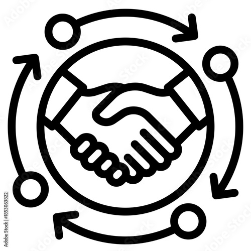 Continuity icon in vector illustration downtime, plan, resilience, acceptable, strategy, continuity etc. Simple modern line style for apps, reports, and digital dashboards.