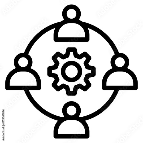 Continuity icon in vector illustration downtime, Containing capability, organization, delivery, product management, acceptable, fol. Simple modern line style for apps, reports, and digital dashboards.