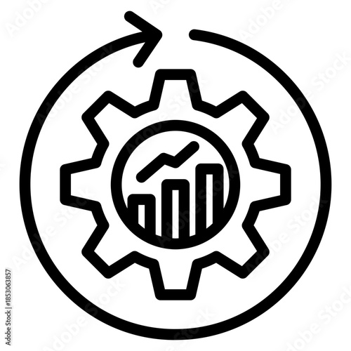 Continuity icon in vector illustration downtime, Containing capability, organization, delivery, product management, acceptable, fol. Simple modern line style for apps, reports, and digital dashboards.