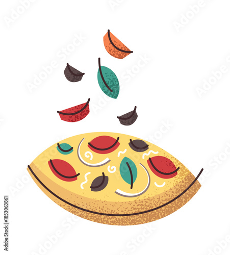 Pizza cooking process cute sticker