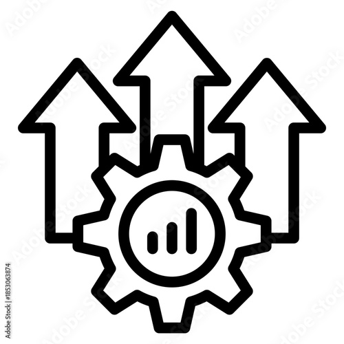 Continuity icon in vector illustration downtime, Containing capability, organization, delivery, product management, acceptable, fol. Simple modern line style for apps, reports, and digital dashboards.
