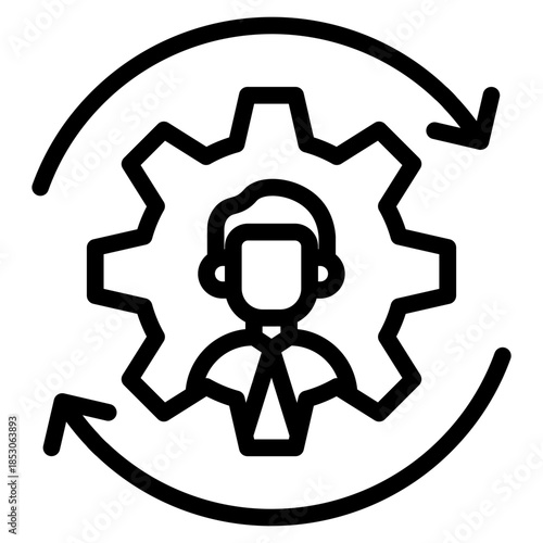 Continuity icon in vector illustration downtime, Containing capability, organization, delivery, product management, acceptable, fol. Simple modern line style for apps, reports, and digital dashboards.