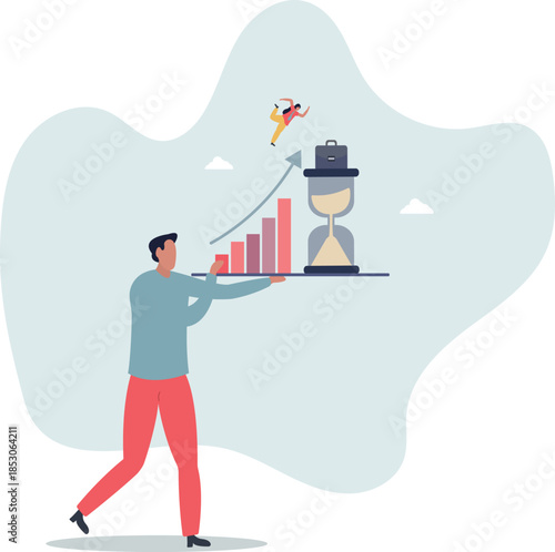 Time value of money, long term investment, business growth or success growing business, make profit or investment gain concept.Life and employment of people.