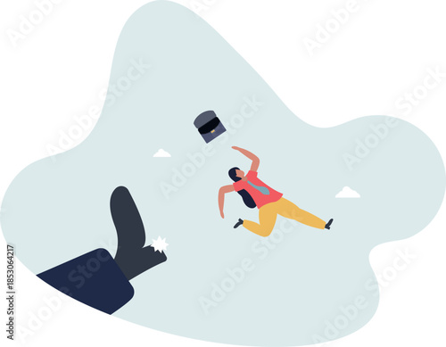 Being fired from work, company lay off or underperform employee, business failure or mistake concept.Life and employment of people.